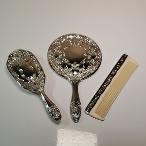 Vintage Silver Plated Vanity Dresser Set